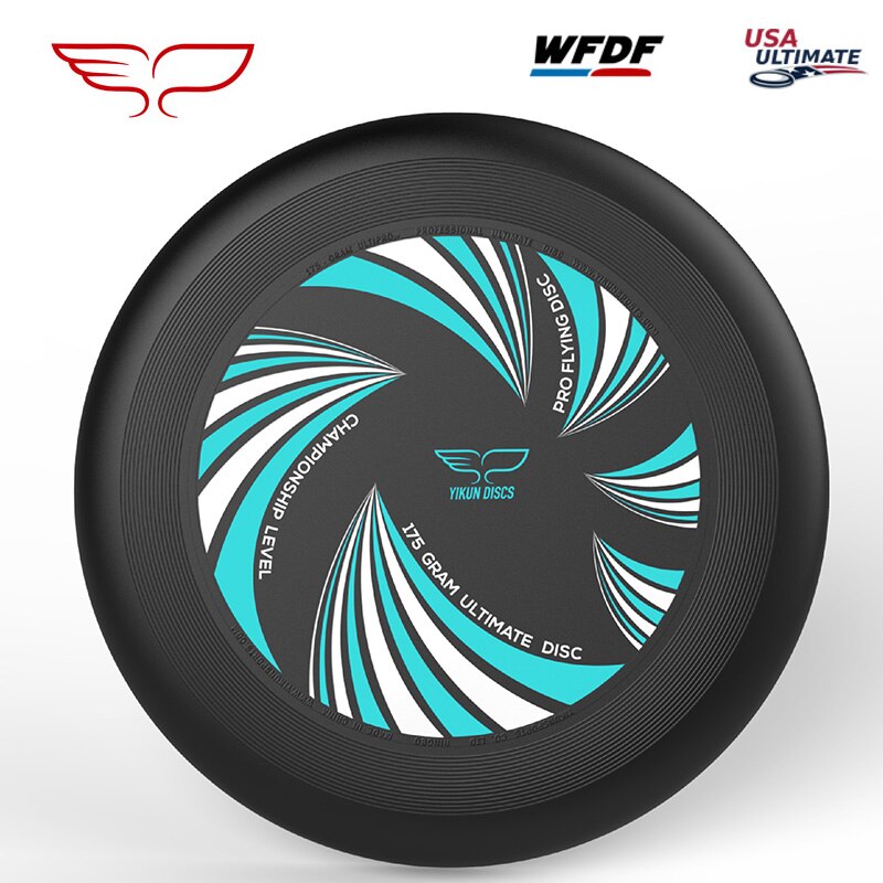 Yikun ultimate flying plate sertifisert av wfdf for ultimate disc konkurranse sport mange farger 175g- wave: Svart