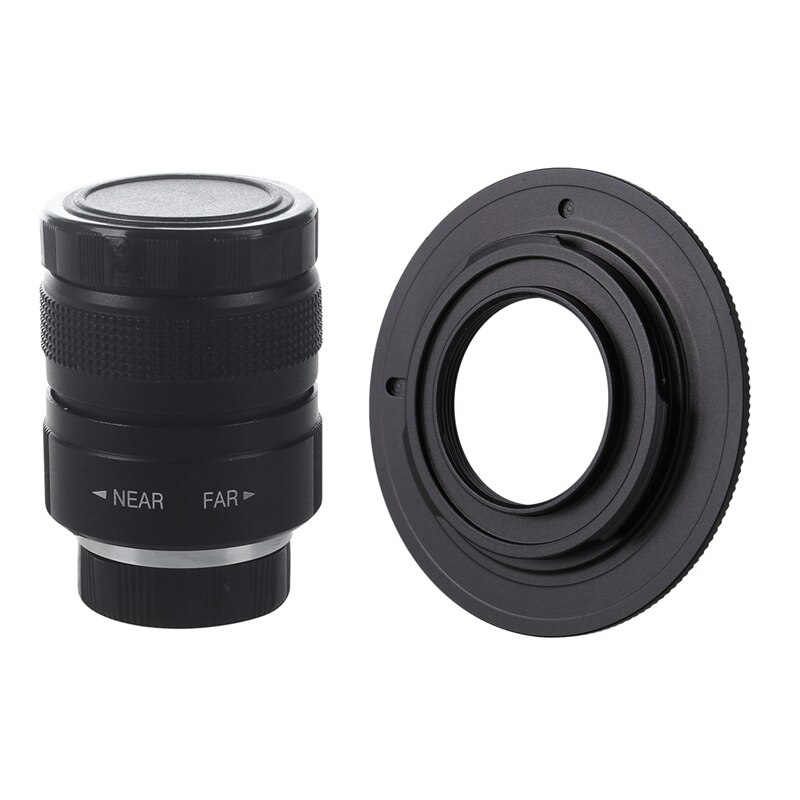 Television TV Lens/CCTV Lens for C Mount Camera 25mm F1.4 in Black with Black C Mount Lens for Micro-4/3 Adapter E-P1 E-P2 E-P3