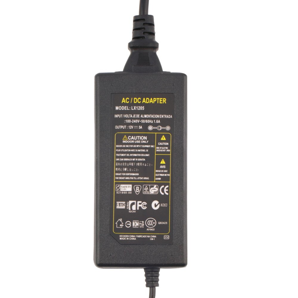 Prix le plus bas adaptateur convertisseur ca pour DC 12V 5A 5.5mm 2.5mm 2.1mm chargeur d'alimentation en alimentation LED pour bande de LED sans fil routeur