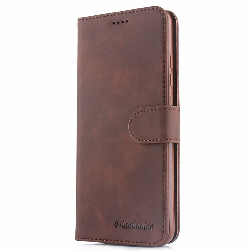 Fundas para Xiaomi mi 9 Lite A3 funda magnética con tapa plana de lujo soporte Cartera de cuero bolsas de teléfono en Xio mi CC9E mi CC9 Coque: For Mi A3 / Brown