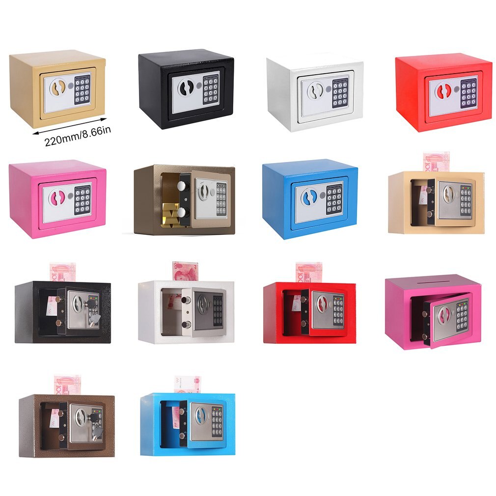 Household 17E Small Safe Mini Wall Safe Deposit Box Bedside Table Password With Lock Insurance Box