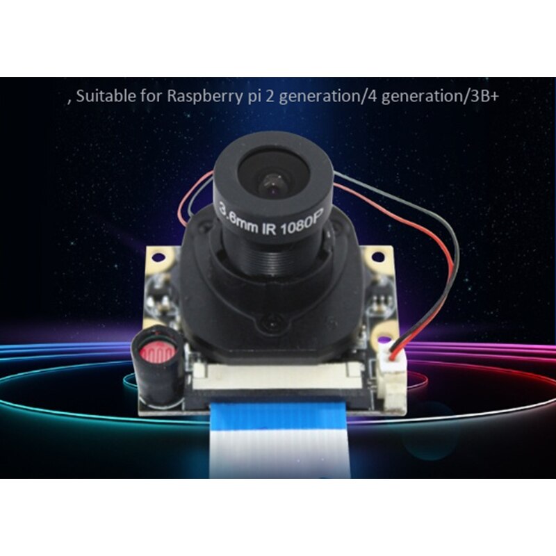 Suitable for Raspberry PI 4Th Generation 3B+75.7 Degree 5 Million Pixel Automatic Switching IR-CUT Camera