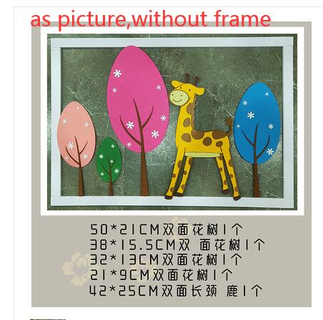 Ins Wall Decoration Felt Fabric Slice Cutting Large Leaf Flamingo Deer Tree Handmade DIY Craft Material Kit Needle Felting: deer