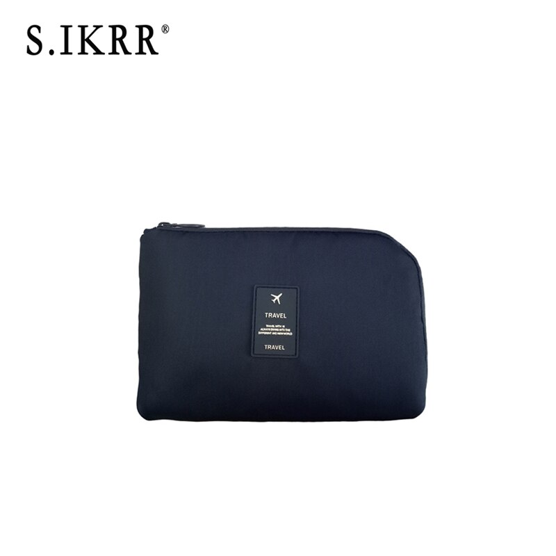 S.IKRR Women Portable Travel Bag Packing Cubes Multi-function Accessories Digital Charger Packge Organizer Small Bag Multicolor: Style1-Navy blue