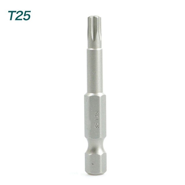 Torx skruetrækker bit sæt 1/4 sekskantet skaft stjerne  t6 t7 t8 t10 t15 t20 t25 t30 t35 t40 skruetrækker bits håndværktøj til hjemmet: T25