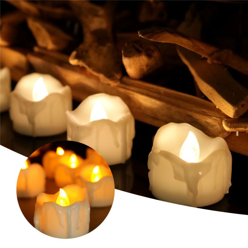 12 Packs Led Candle White Candle Light Lamp Battery Powered Home Wedding Birthday Party Decoration Lighting