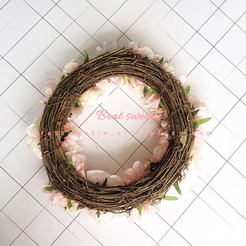30cm 40cm rosa bröllop blomkrans krans led lampor heminredning prydnadssaker kranshängare jul dörrdekorationer för hemmet