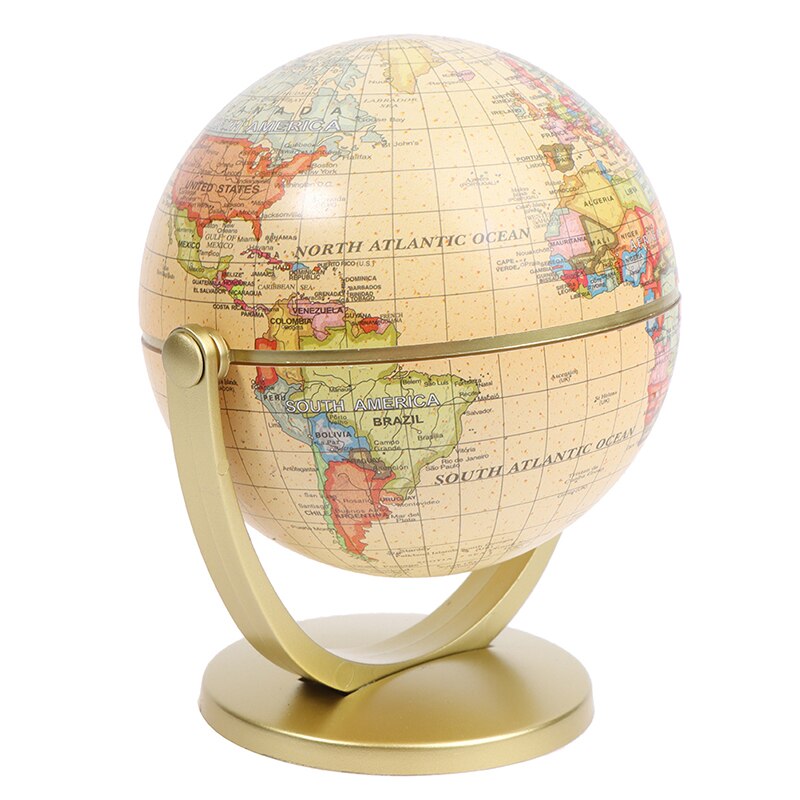 360 Degree Rotating World Globe Earth Antique Home Office Desktop Decor Geography Educational School Supplies Kids Learning