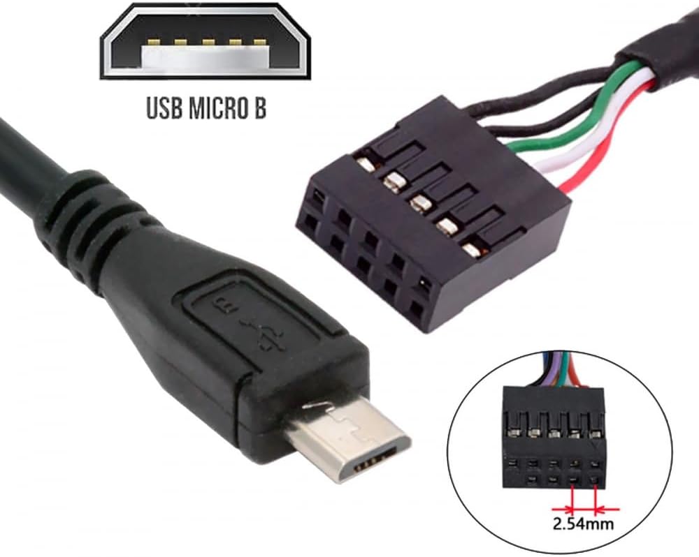Cable USB 2.0 Motherboard 9pin 10pin Header to Micro USB 5Pin Cable for Mini Monitor Sensor Panel Camera: Default Title