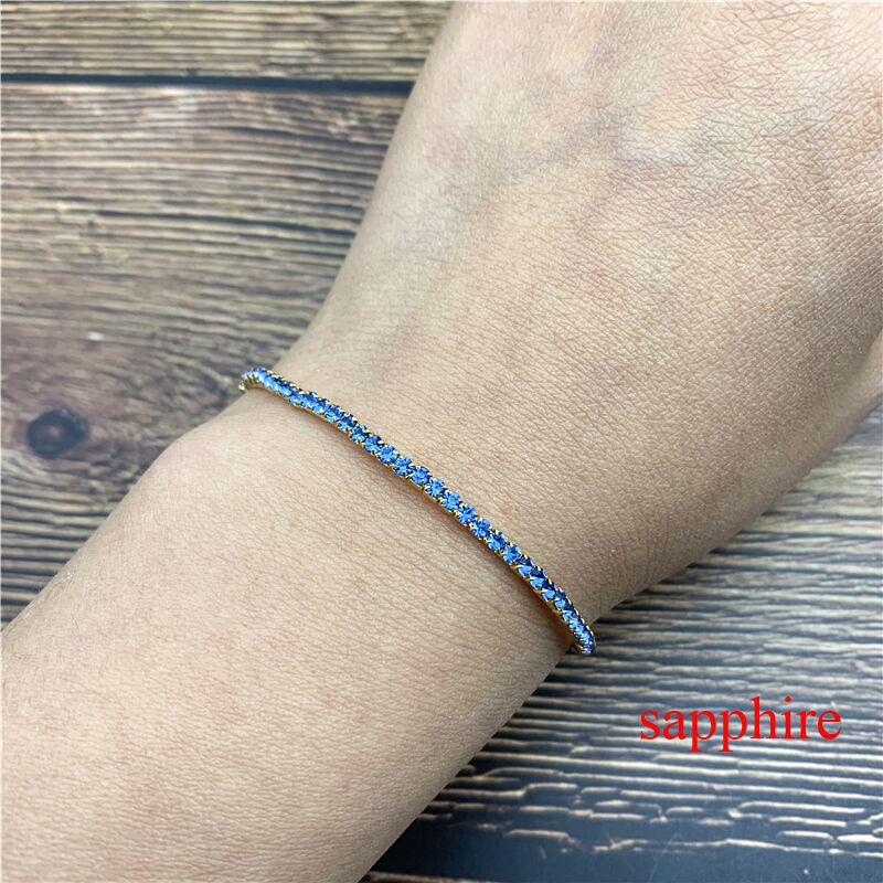 1 Pcs Rhinestone Bracelets Dainty Stacked Bracelets Elastic Bracelets for Women Bracelets: Sapphire