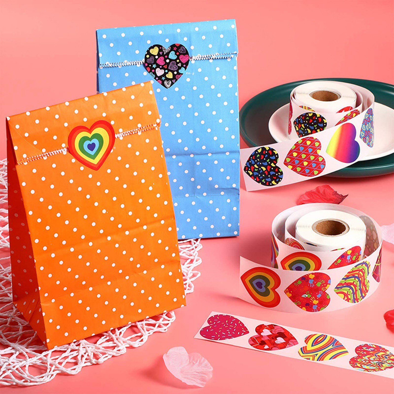 25# Valentine's Day Sticker Box Seal Sticker Wedding Party Envelope Label Stick Box Stickers Adhesive Sticker Scrapbooking