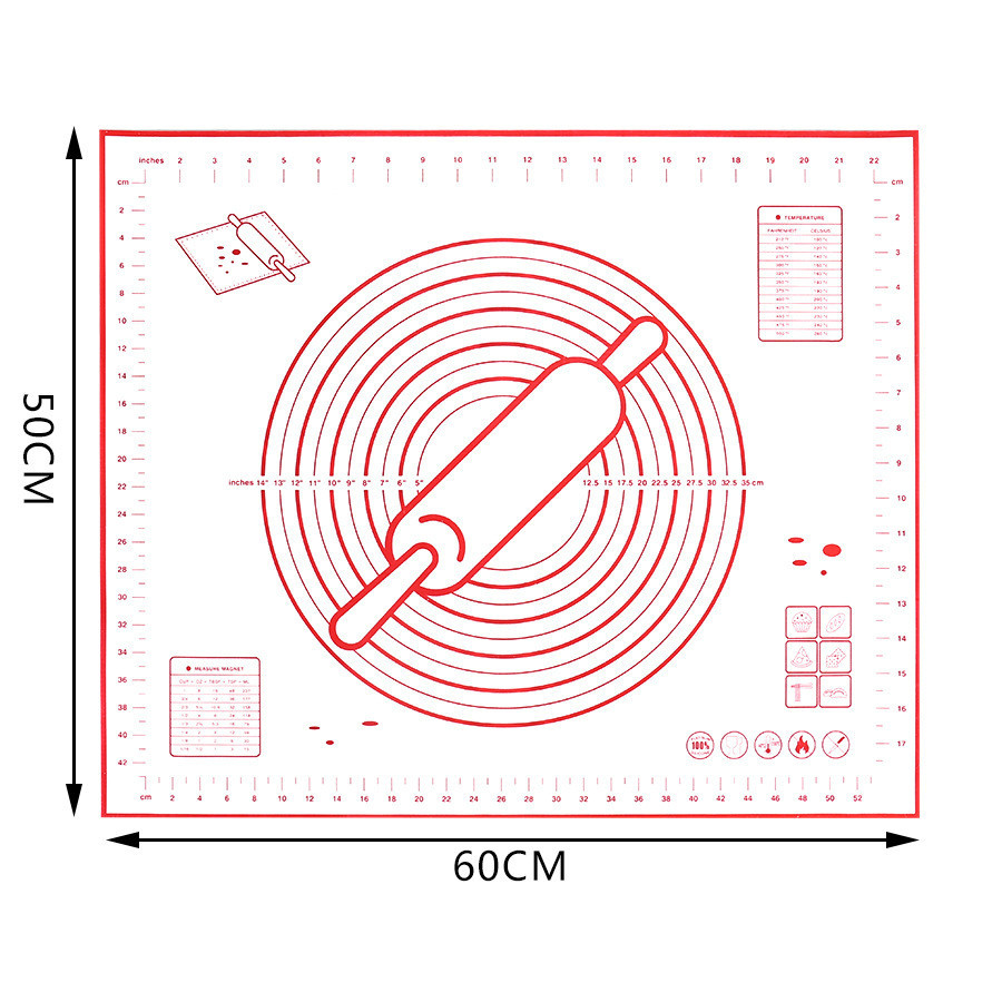 Stor størrelse non_stick silikone bagemåtte genanvendeligt bagemåtte bageværktøj 80*60cm /70*50cm/60*60cm /60*50cm