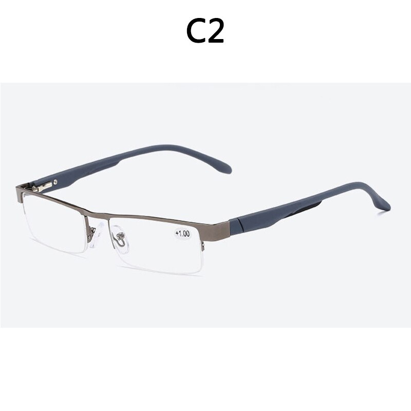 Boyseen masculino liga de titânio óculos de leitura não esférico 12 camadas revestido lentes retro negócios hyperopia prescrição óculos: +250 / C2