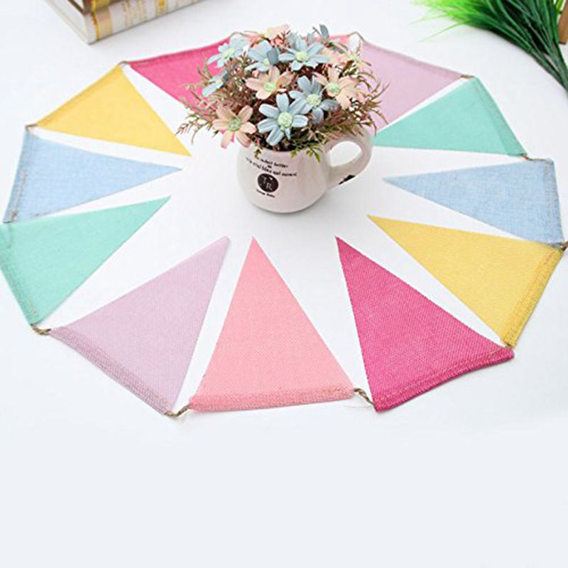 Krans trippelhörnig flaggkedja trippelhörnig kedja  is 4 mx 12.5cm x 17cm färgglad