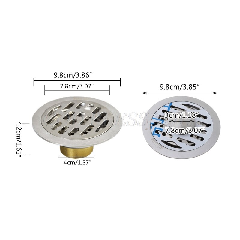 Rvs Insert Ronde Floor Afval Badkamer Douche Afvoerputje Snelle Drainage Geur-Slip Onzichtbare Afvoerputje
