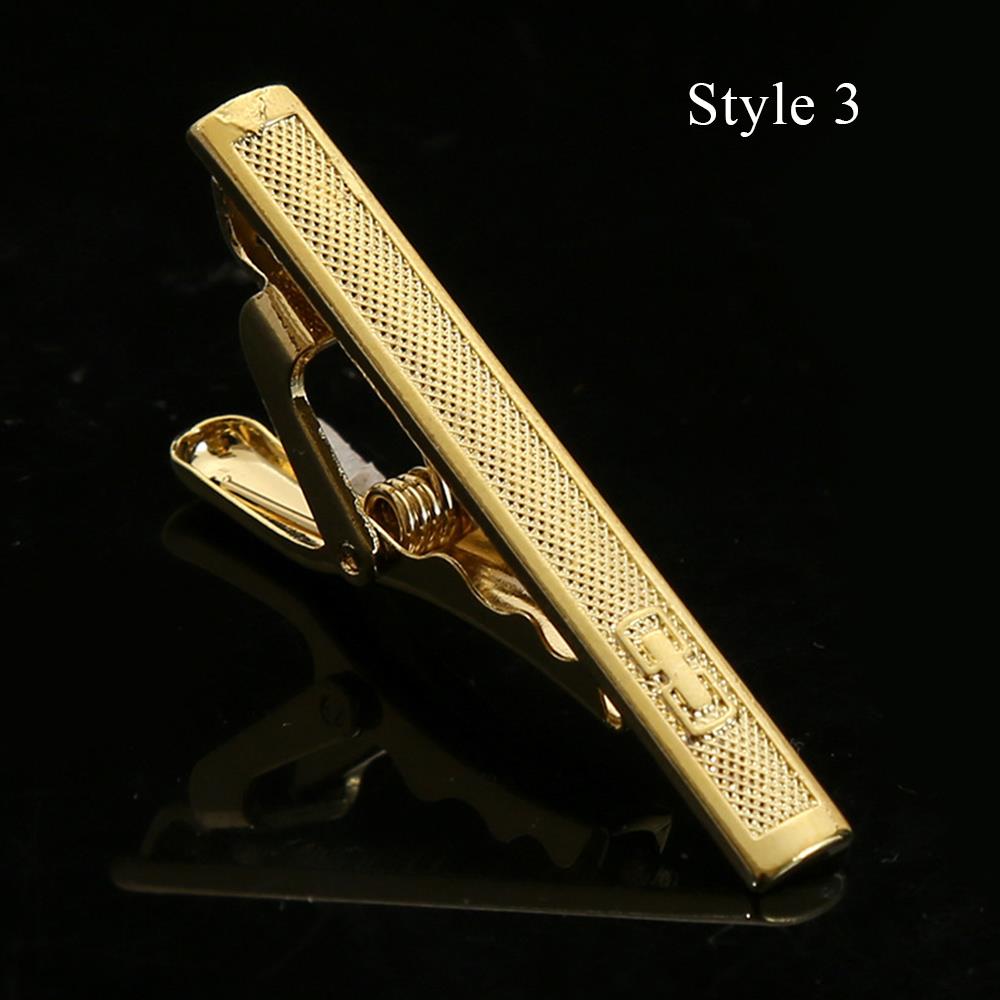 Clips de alfiler de corbata clásicos para hombres, Clip de corbata de simplicidad de negocios, joyería de , barra de corbata de boda exquisita, Color plateado y dorado: Verde