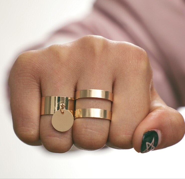 Conjuntos de anillos para dedos de mujer, gota de agua de cristal dulce, conjuntos de anillos bohemios para mujer, de joyas de: R262