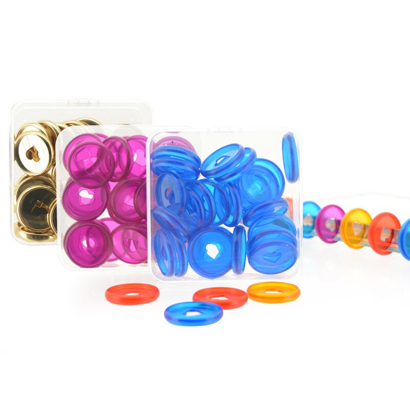 30pcs 28mm Plastic Ring Binder Discs Mushroom Hole Loose-leaf Disc Heart Binding Buckle Binder Planner Ring Notebook Accessories