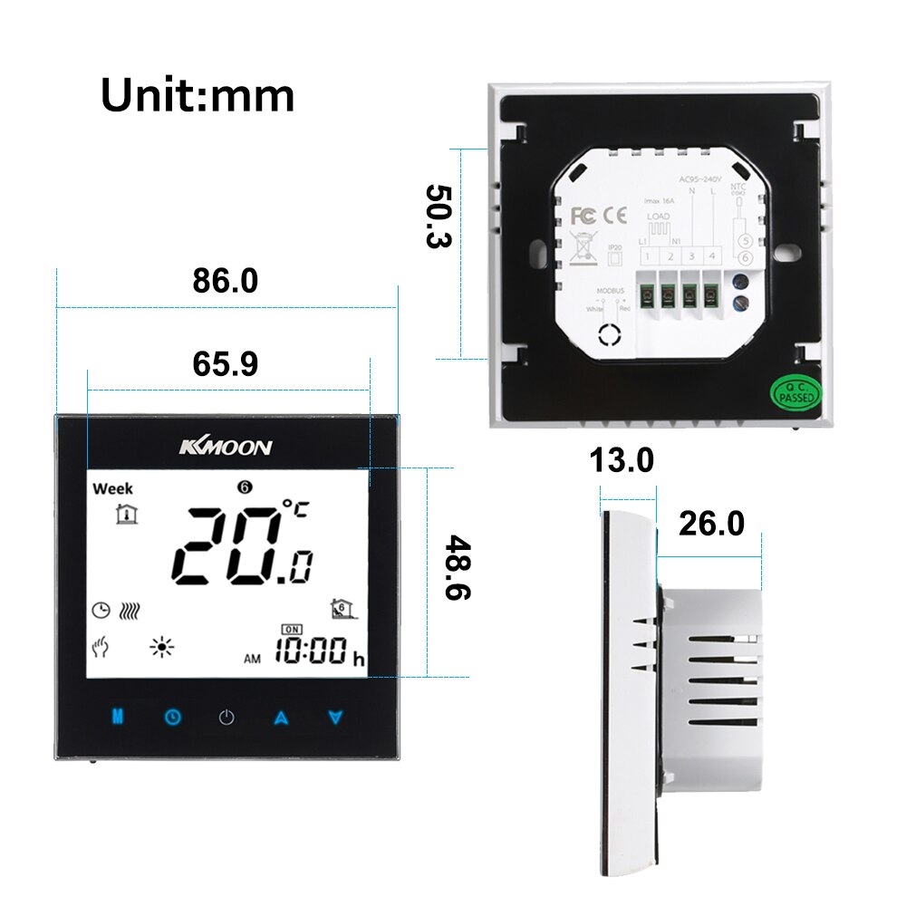 Wifi Thermostat Digital Underfloor Heating Thermostat for Heating System Floor Sensor Smart Room ThermostaTemperature Controller