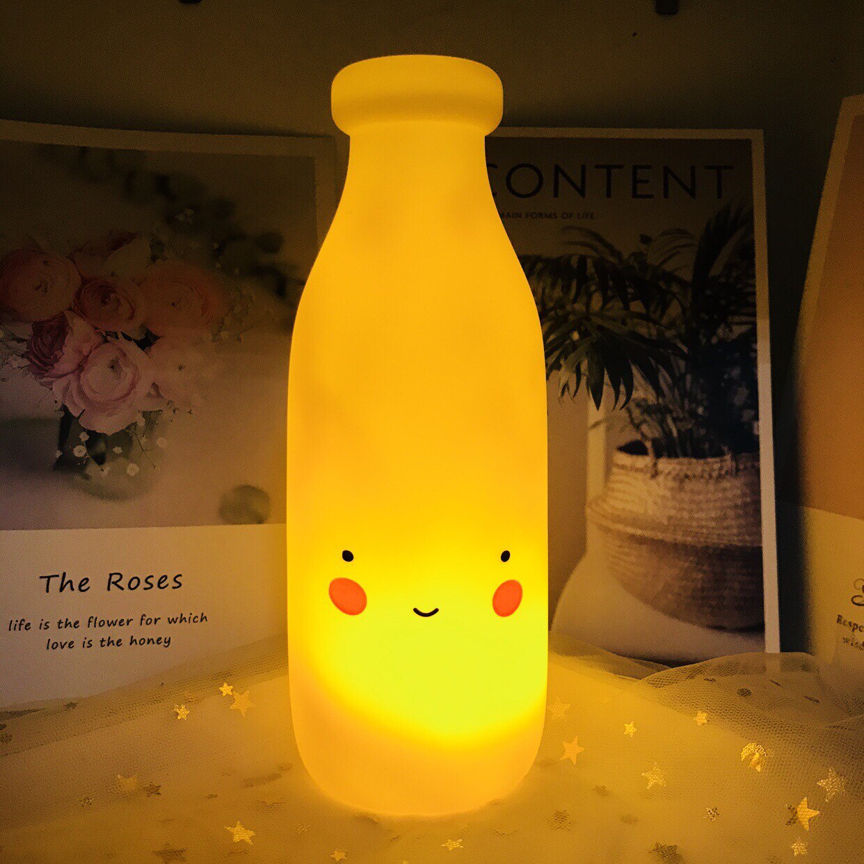 Star Moon Cloud Led Night Lamp Baby Children's Room Decoration Bed LED Toy Bedroom Decoration Shape Light Baby Kids Toys: Yellow Cola