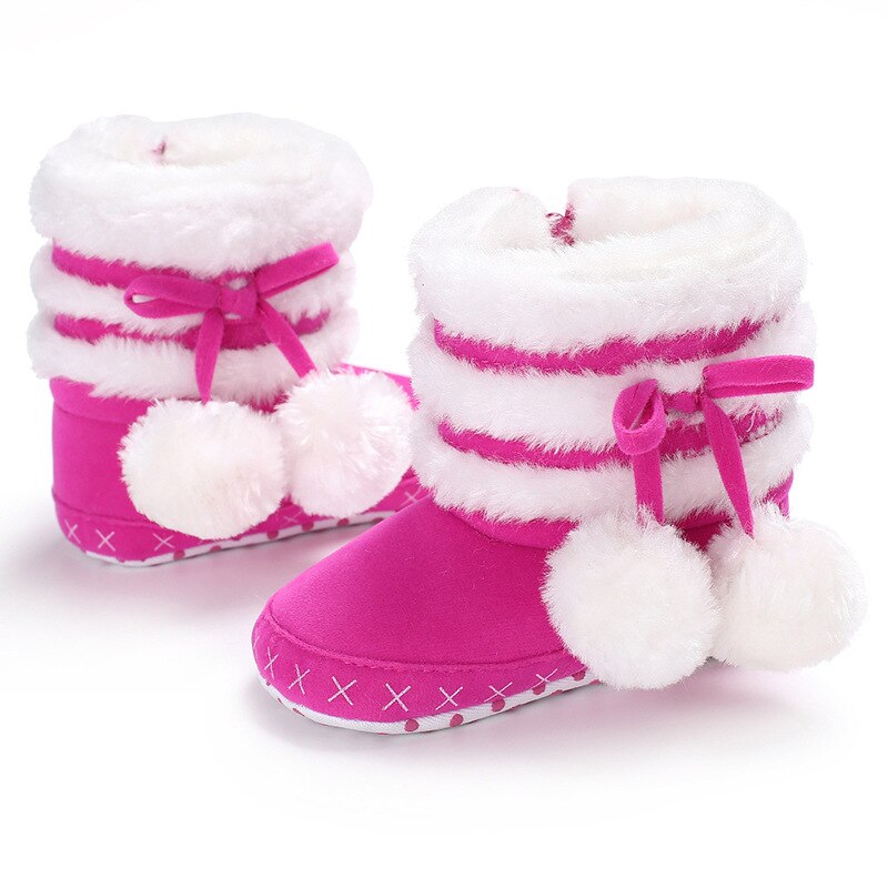 0-18M Nette Schnee Baumwolle Warme Stiefel Infant Weiche Sohlen Neugeborenen Winter Baby Schuhe für Mädchen Anti-slip Weihnachten Booties