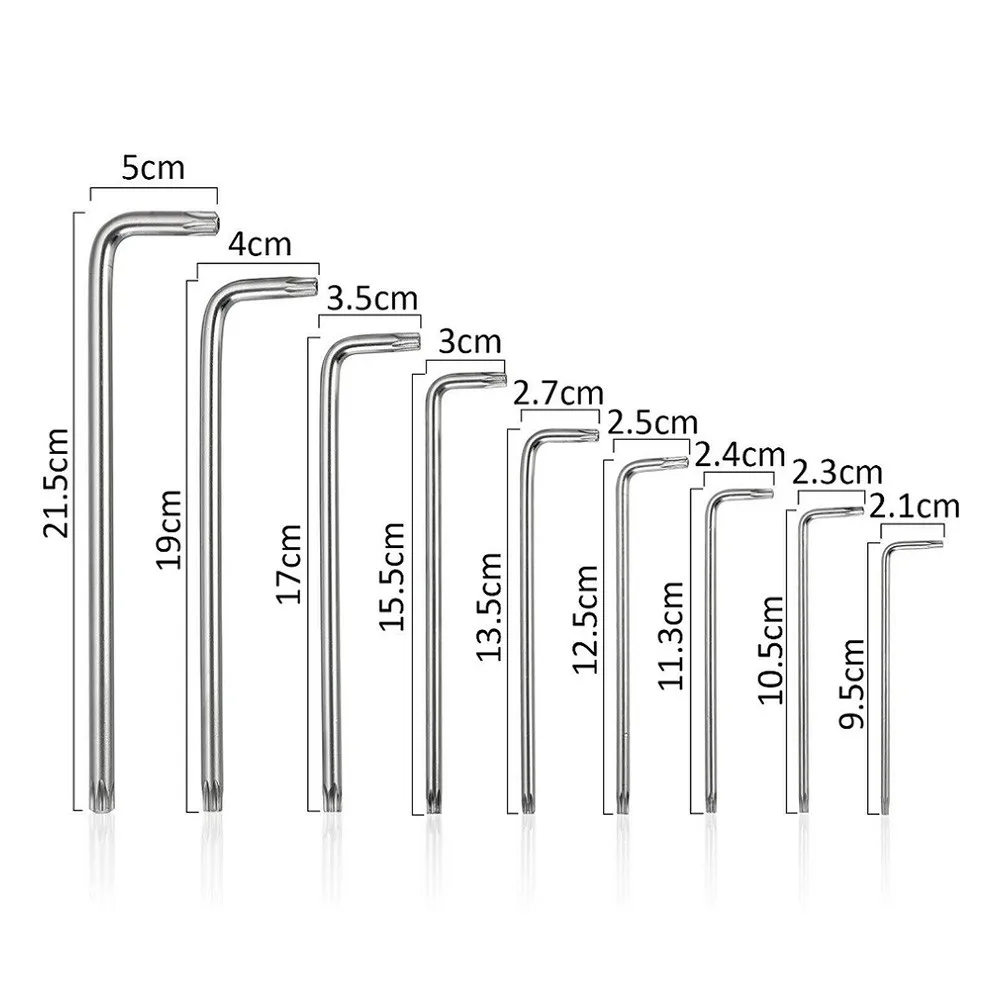 Tournevis à double extrémité de type L, jeu de clés Allen hexagonales, embouts Torx, clé essorée en étoile, outils à main, 9 pièces