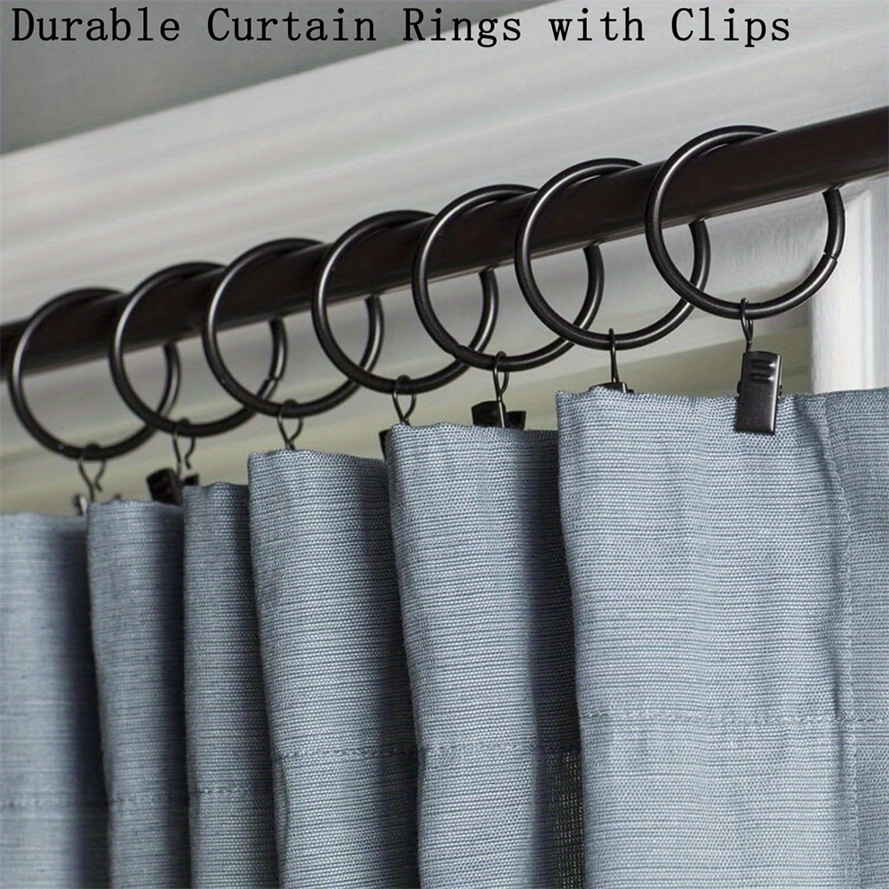 16 unids/pack anillos de cortina con Clips, anillos de Clip de ventana ganchos de cortina negros perchas anillos de Clip para colgar cortinas arcos