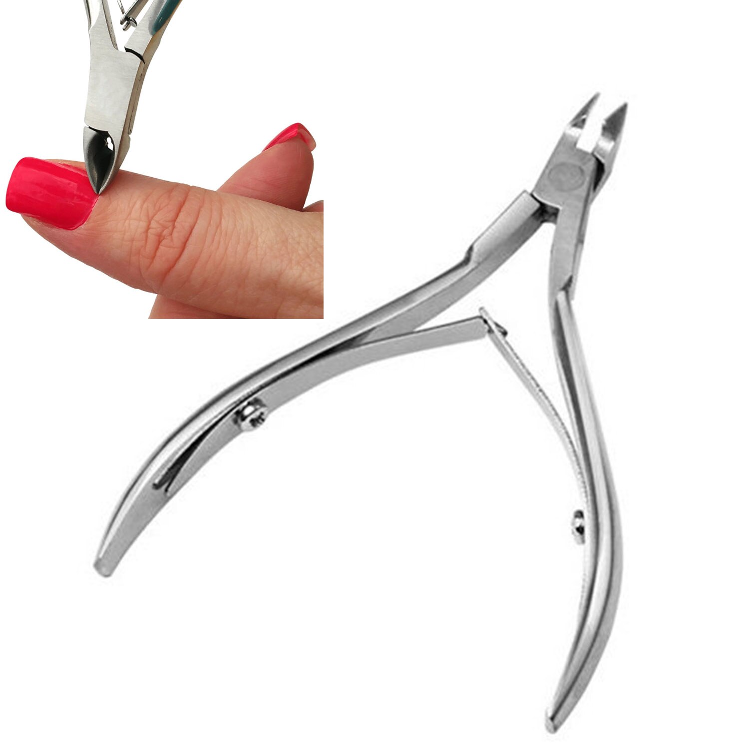 Juego de 3 pinzas de cutícula de acero inoxidable, removedor de cutículas, tijera, cortador de uñas, Kit de herramientas de manicura