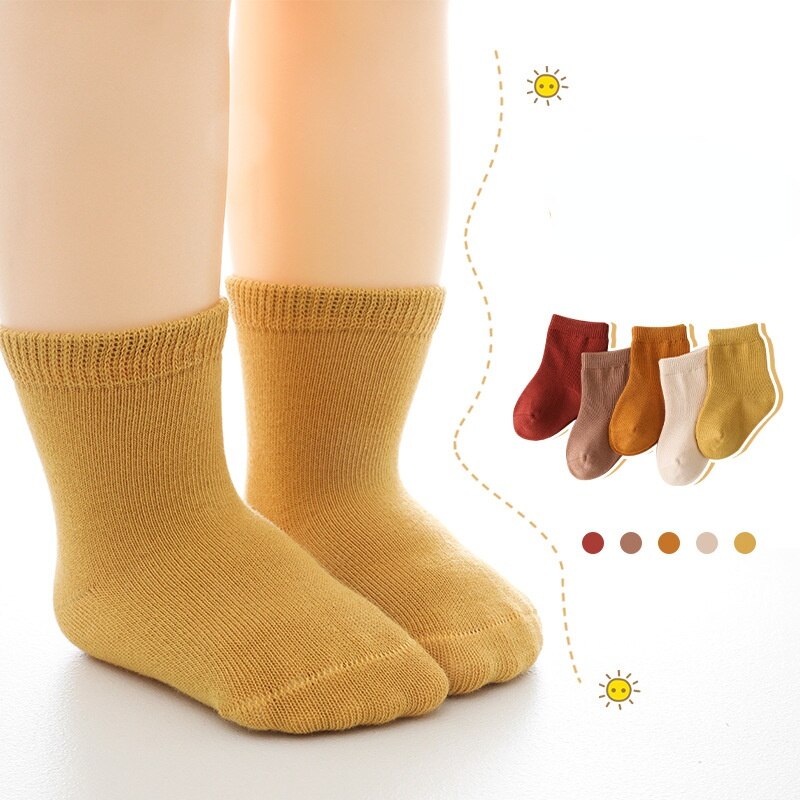 0-8Years Soild Color Cotton Socks Autumn Baby Boys Casual Socks Toddler Girl Foot Socks Babi Ankle Socks Calcetines Bebe