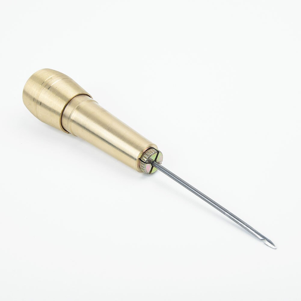 Canvas Leather Tent Sewing Awl Hand Stitcher+4 Size Needles Kits Fix For Clothes