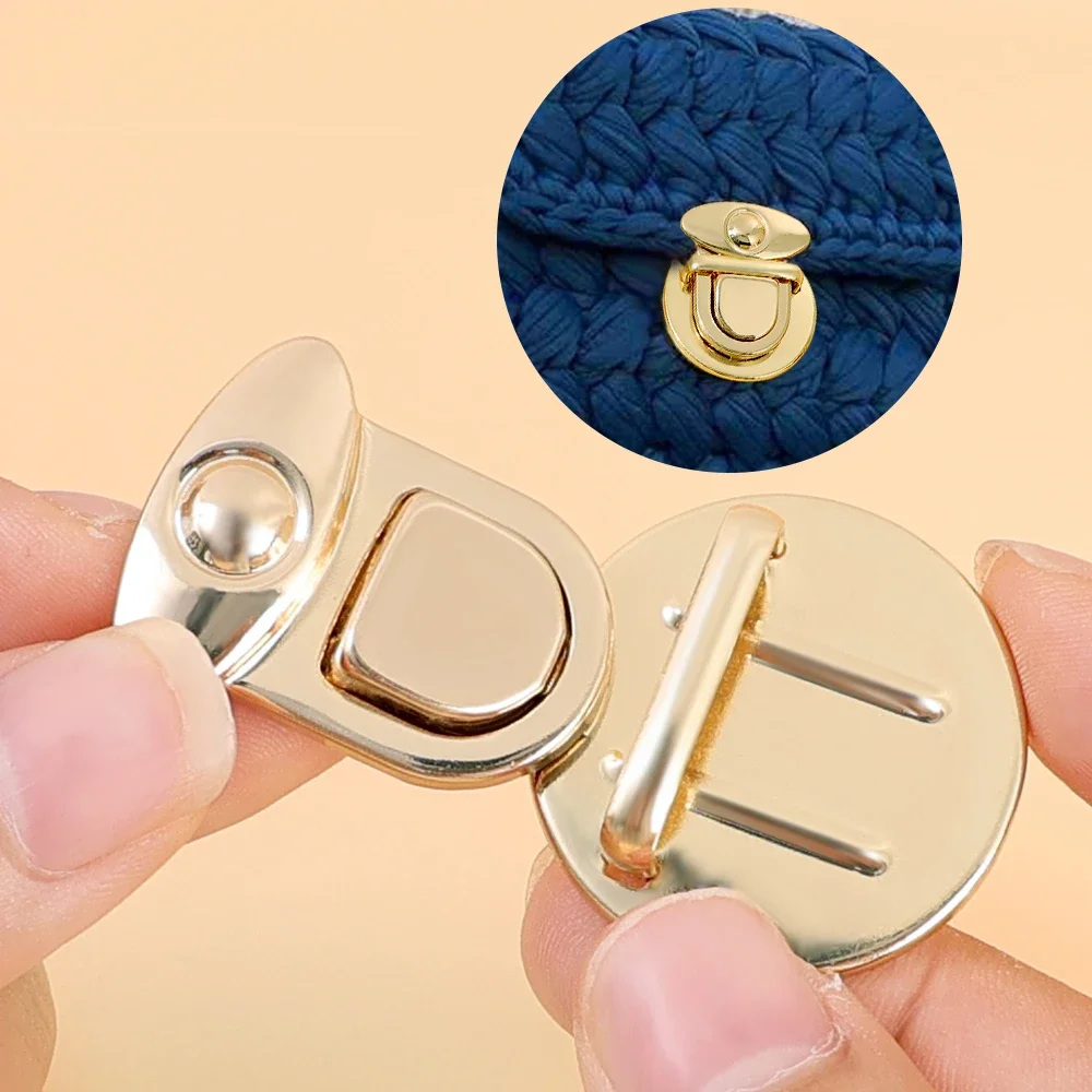 3pcs Women's Locks Clasp DIY Craft Hand Bags Purse Catch Buckles Metal Snap Clasp Closures Wallet Fasteners Wallet Buckle Totes