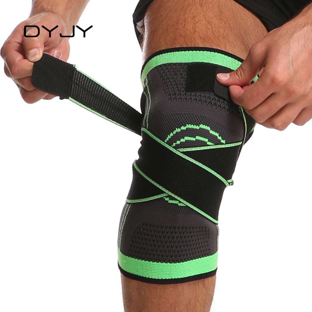 DYJY 1PC Sports Kneepad Men Women Pressurized Elastic Knee Pads Basketball Volleyball Brace Protector Support for Fitness Gear