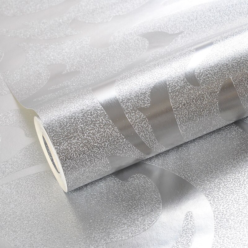 Luxe Zilver Behang Home Decor Moderne Wandbekleding 10M Metallic Roll Vinyl Glitter Goud Folie
