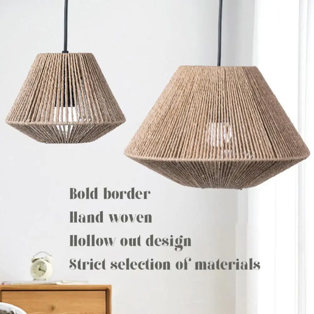 Landelijke stijl imitatie rotan lampenkap puur handgeweven papieren touw kamer gastgezin koffieshop handgemaakte creatieve verlichting decor