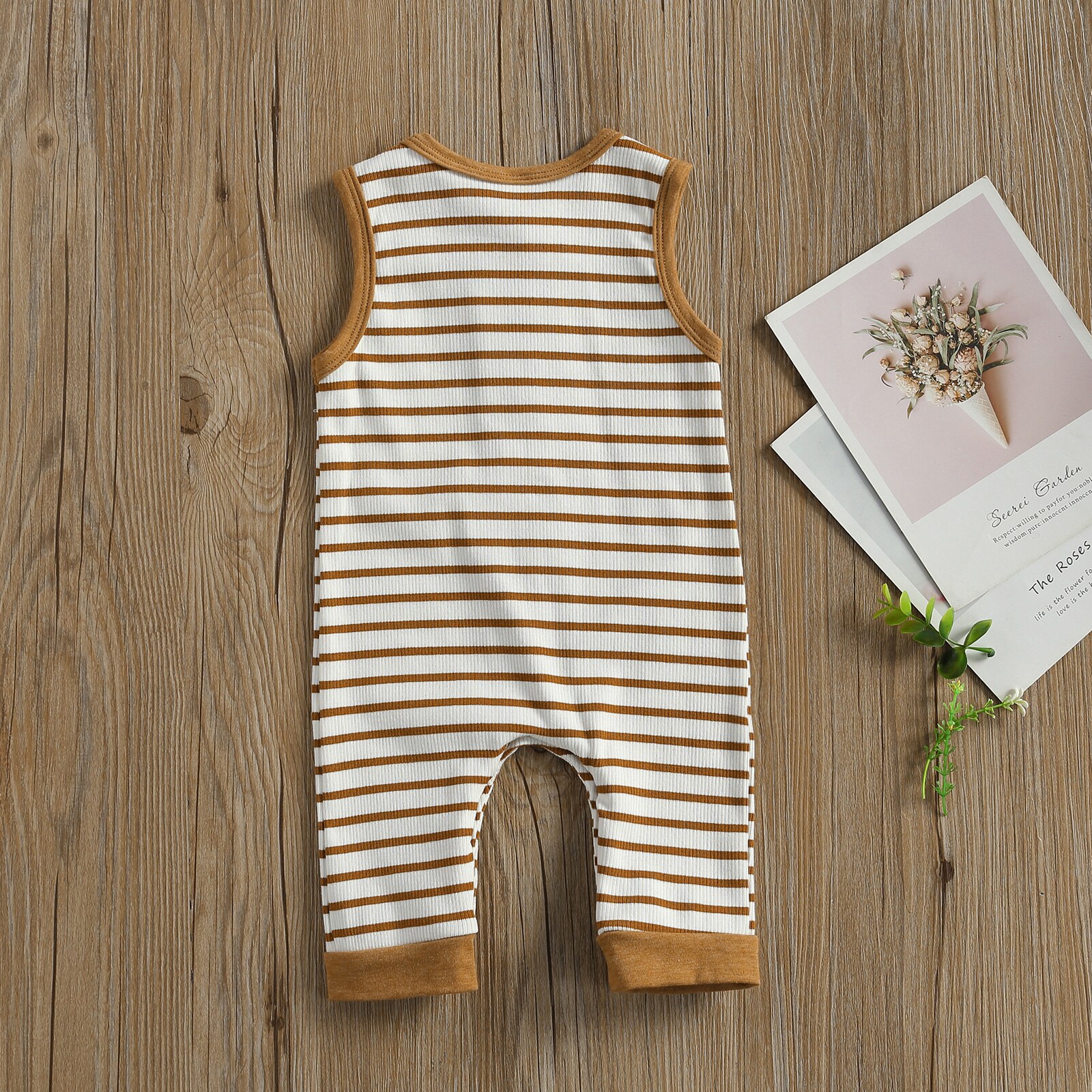 0-18M Neugeborenen Baby Junge Mädchen Sommer Strampler Geschmack gestreift drucken Ärmel Baumwolle Kleidung Ein Stück Outfit Gesamt