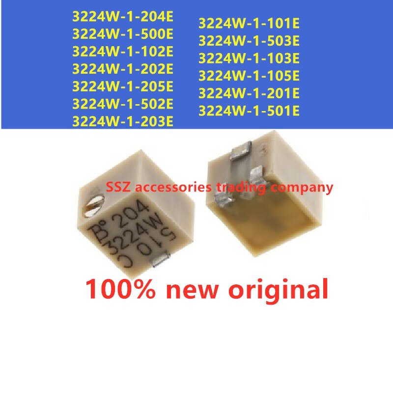 10 stk 3224w-1-204e 3224w-1-500e 3224w-1-102e 3224w-1-202e 3224w-1-205e 3224w-1-502e 3224w-1-203e 3224w-1-101e 3224w-1-503e