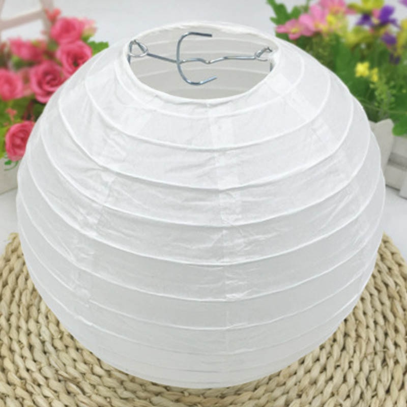 Accessoires de fête d'anniversaire blanc fournitures d'école maternelle enfants ronds peinture lanterne de papier chinois bricolage lanterne abat-jour