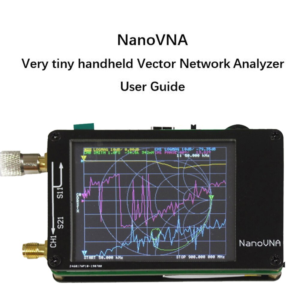 Portable Handheld Vector Network Analyzer 50KHz-900MHz Digital Display Touching Screen MF HF VHF UHF Antenna Analyzer