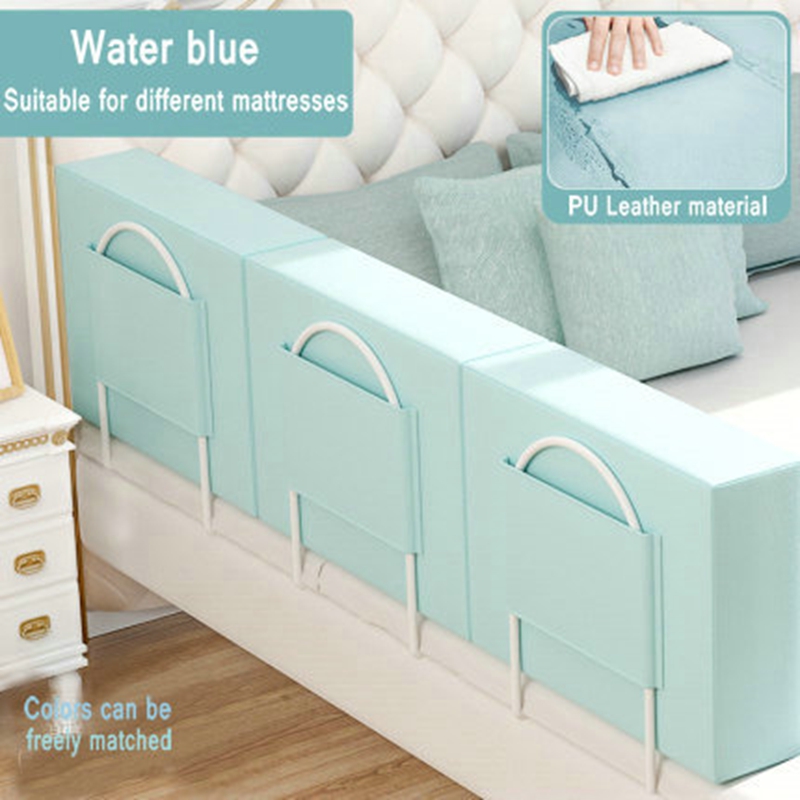Baby Sicherheit Tor Krippe Schiene Sicherheit Fechten Baby Bett Zaun Hause Kid Laufstall 2M Große Bett Allgemeinen Weichen Bett leitplanke: Blue 0.6M