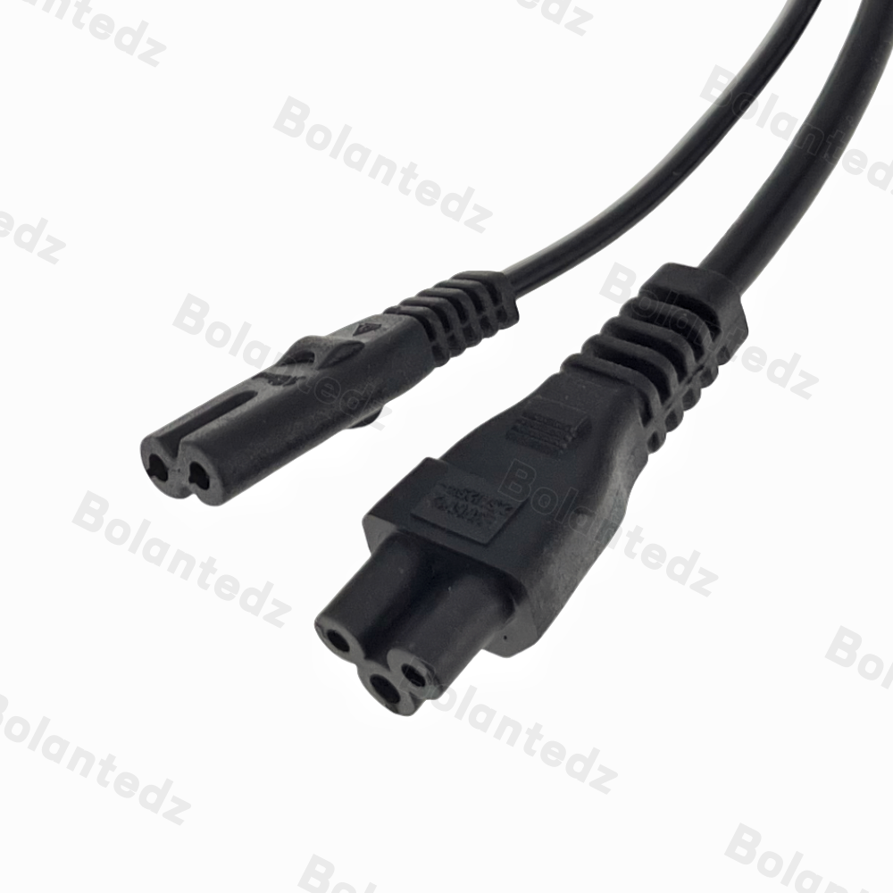Bolantedz Power Y Type Splitter Adapter Cable Single IEC 320 C14 Male To C5+C7 Female Short Cord for Computer host display 0.3M