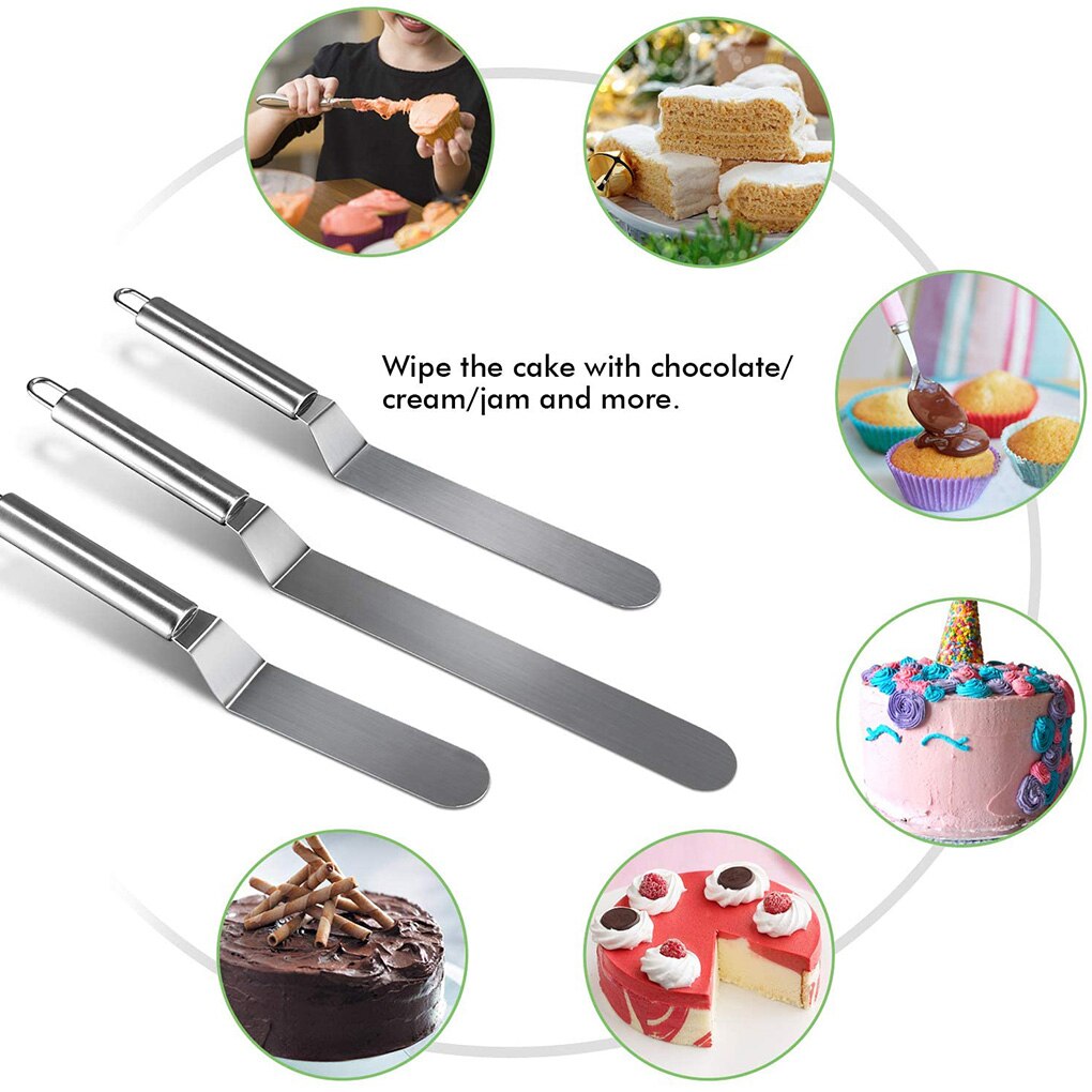 Roestvrij Staal Taart Spatel Metalen Handvat Met Gat Cake Decorating Spatel Bakken Tool 10"