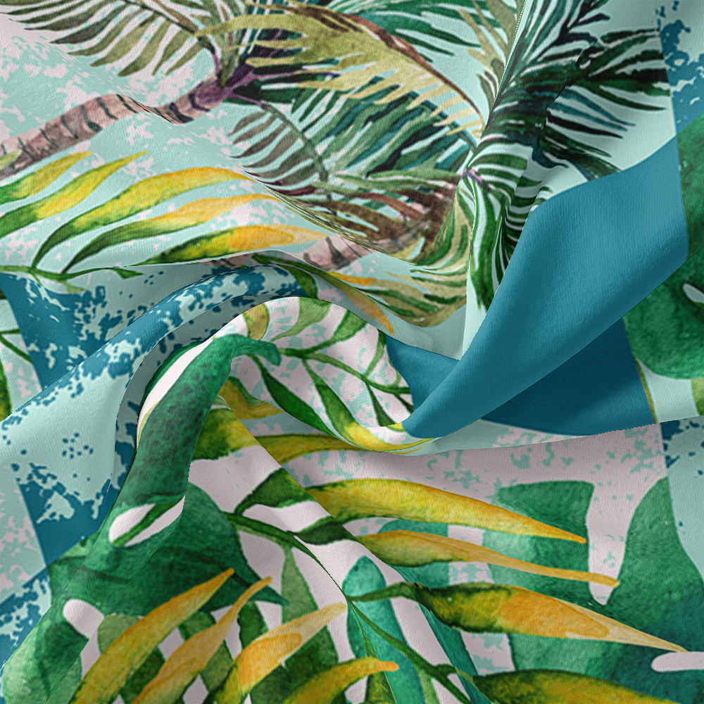 Custom 3D Print Hawaii Tropical Plants Print Fitted Sheet Modern Elastic Band Bed Sheet Bedroom Home Decor Queen King