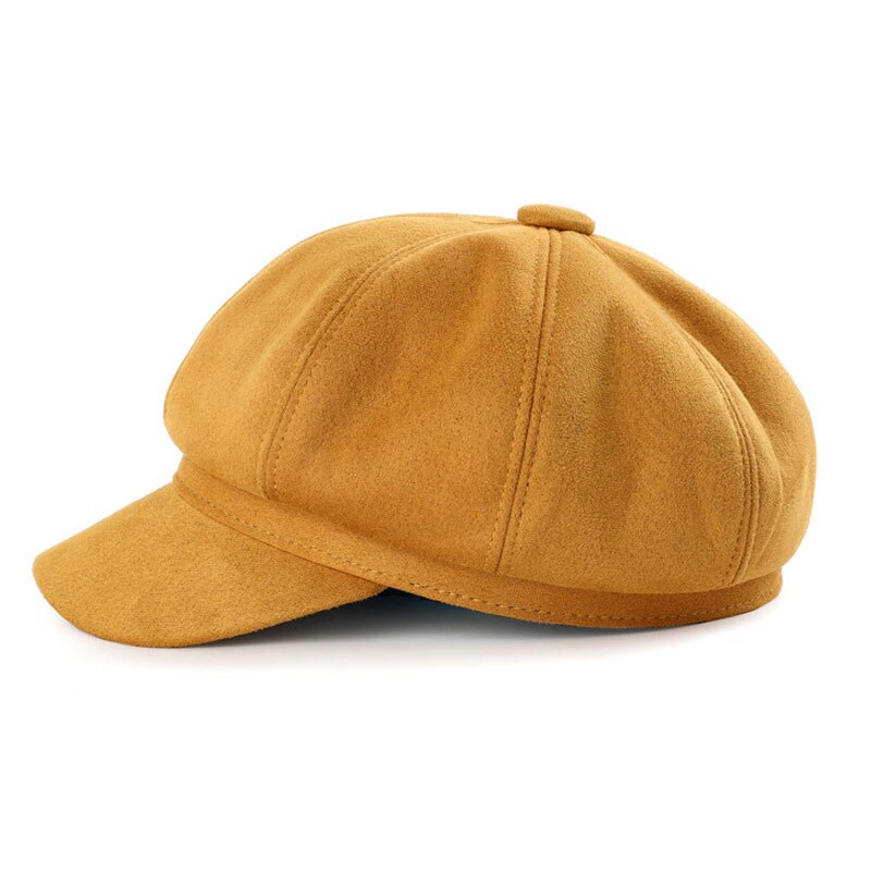 Women Beret Cap Female Retro Casual Painter Hat Japanese Octagonal Adjustable Solid Color Newsboy Caps