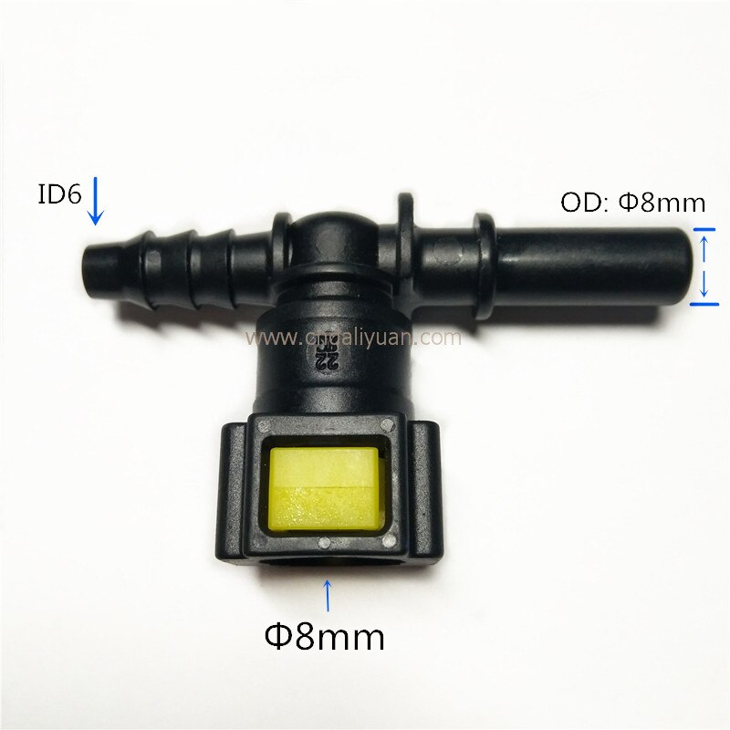 D8 Tee connector for Peugeot 207 Fuel line quick connector plastic female connector gas fuel filter connector two 2pcs a lot