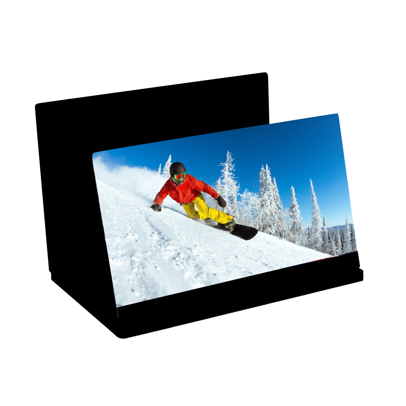 12 Inch Vouwen Mobiele Telefoon Screen Versterker Hd 3D Video Mobiele Telefoon Vergrootglas Stand Beugel Telefoon Opvouwbare Houder: Black