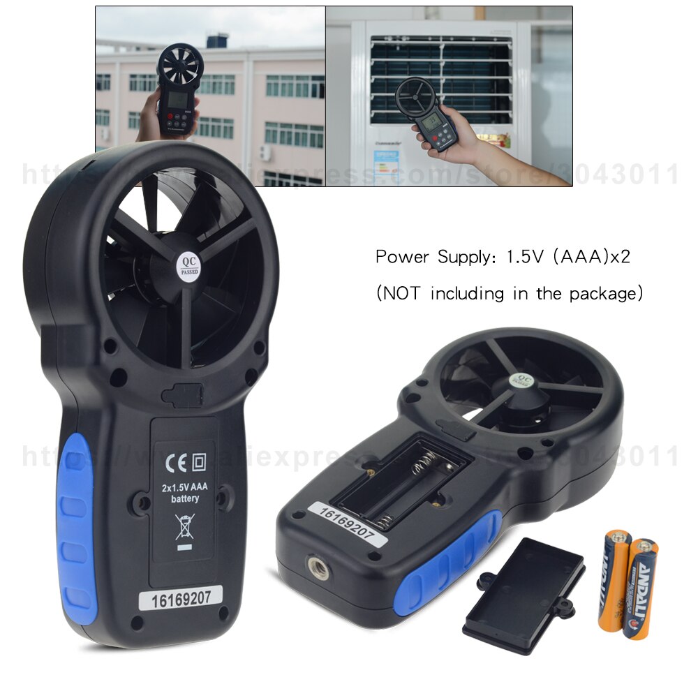 Multifunctionele Handheld Digitale Anemometer Speed Meetinstrumenten 0.3 ~ 30 M/s Windsnelheid Temperatuur Gereedschappen
