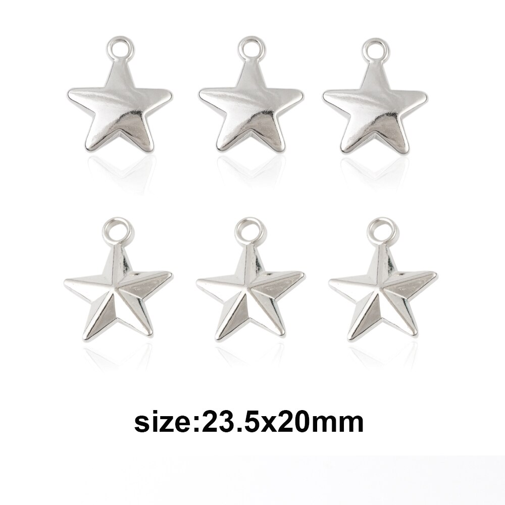 20pcs Heart Cute CCB Loose Beads For Necklace Pendant Heart Star Charms For Jewelry Making Supplies DIY Necklace Spacer Beads: 23.5x20mm