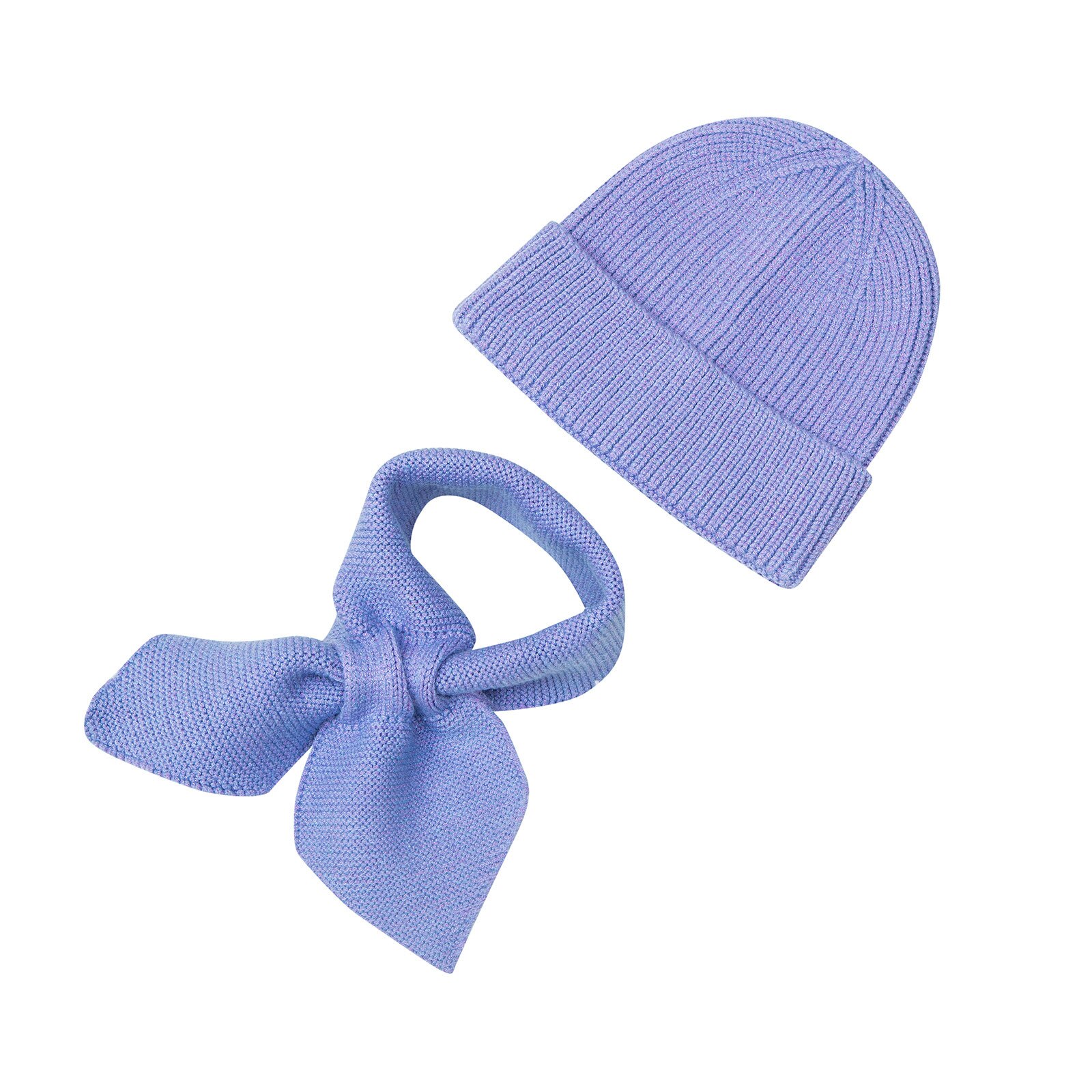 Muqgew Kinderen Muts Sjaal Pak Herfst Winter Knitteed Kids Muts Sjaal Set Katoen Meisjes En Jongens Hoeden Hals Kinderen sjaal: Purple