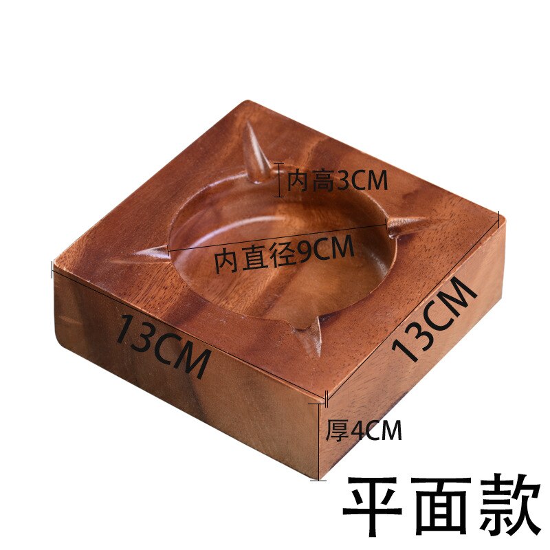 Walnoot Huishoudelijke Asbak Massief Hout Eenvoudige: 2