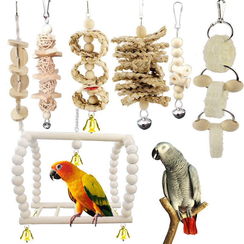 Papegaaien Speelgoed En Vogel Accessoires Voor Huisdier Speelgoed Swing Stand Budgie Parkiet Kooi Afrikaanse Grey Vogel Speelgoed Parkiet
